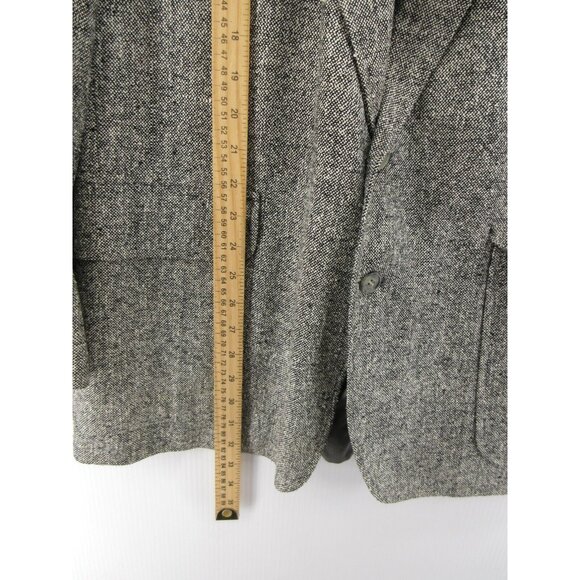 VINTAGE Lands End Sport Coat 44 Long Matka Silk Tweed Blazer 90s - Picture 4 of 12